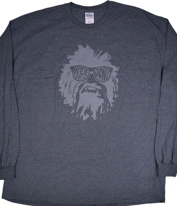 Liquid Blue Long Sleeve Men Widespread Panic Wukee Glasses Dark Heather Long Sleeve TShirt