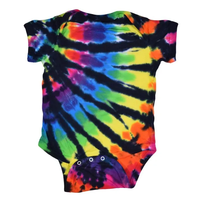 Liquid Blue Onesies Kids Rainbow Black Streak TieDye Onesie