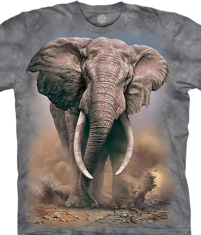 Liquid Blue TShirt Men African Elephant Classic Cotton TShirt