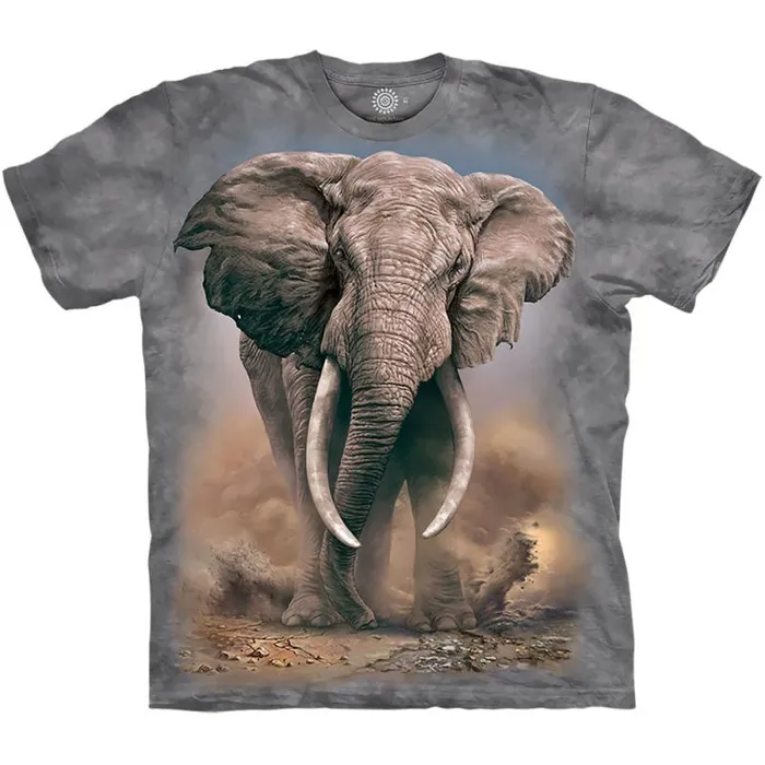 Liquid Blue TShirt Men African Elephant Classic Cotton TShirt
