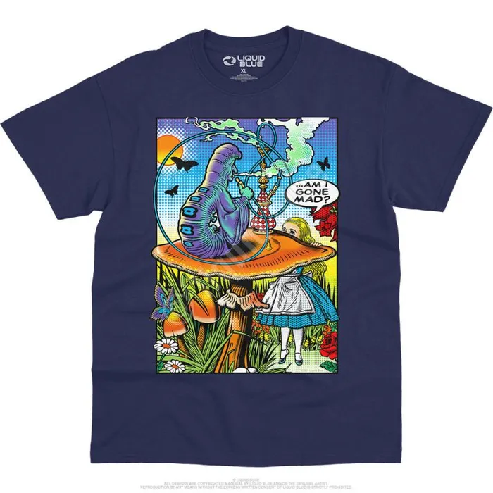 Liquid Blue TShirt Men Alice Pop Art TShirt