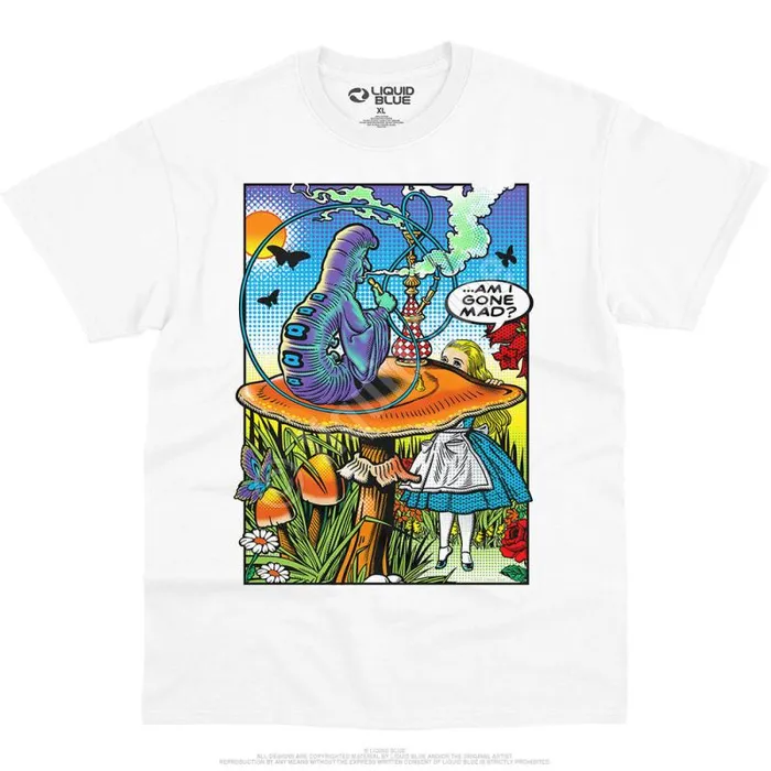 Liquid Blue TShirt Men Alice Pop Art TShirt