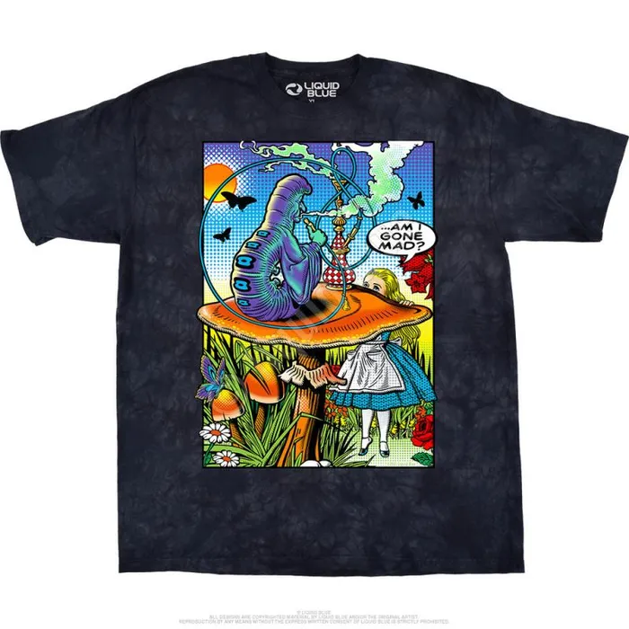 Liquid Blue TShirt Men Alice Pop Art TShirt