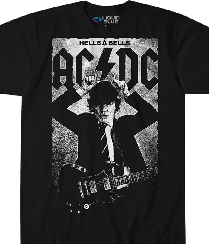 Liquid Blue TShirt Men Angus Poster Black TShirt