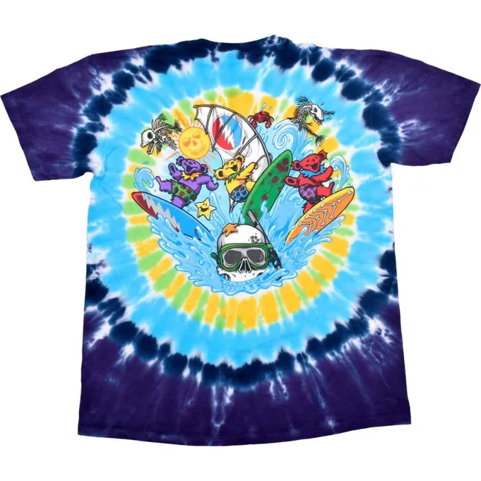 Liquid Blue TShirt Men Beach Bear Bingo TieDye TShirt