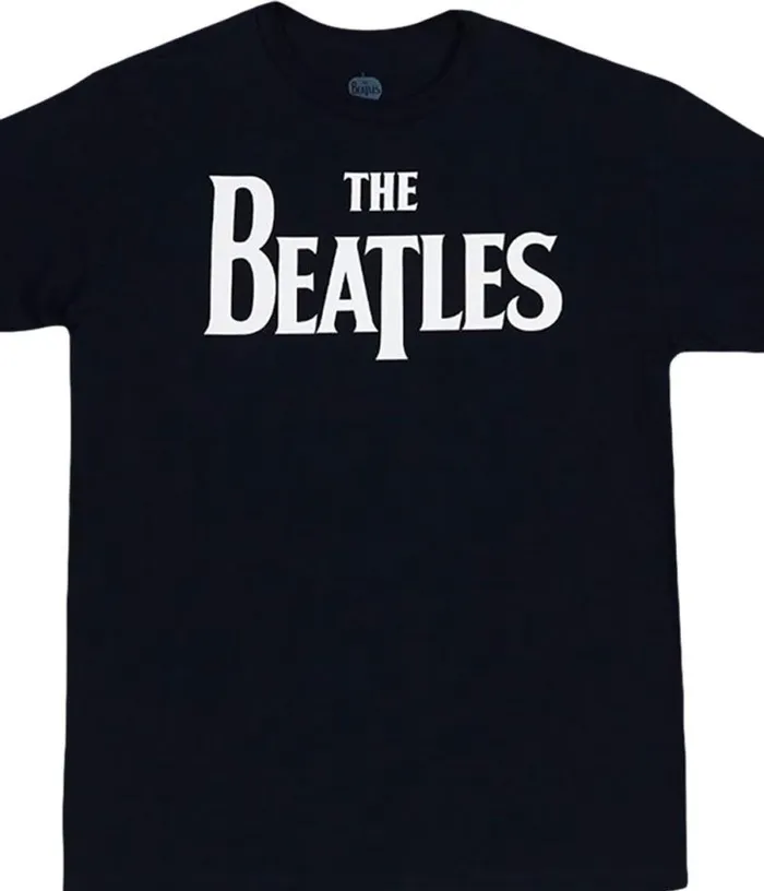 Liquid Blue TShirt Men Beatles Logo Black TShirt