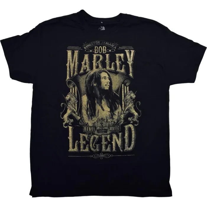 Liquid Blue TShirt Men Bob Marley Rebel Legends Black TShirt