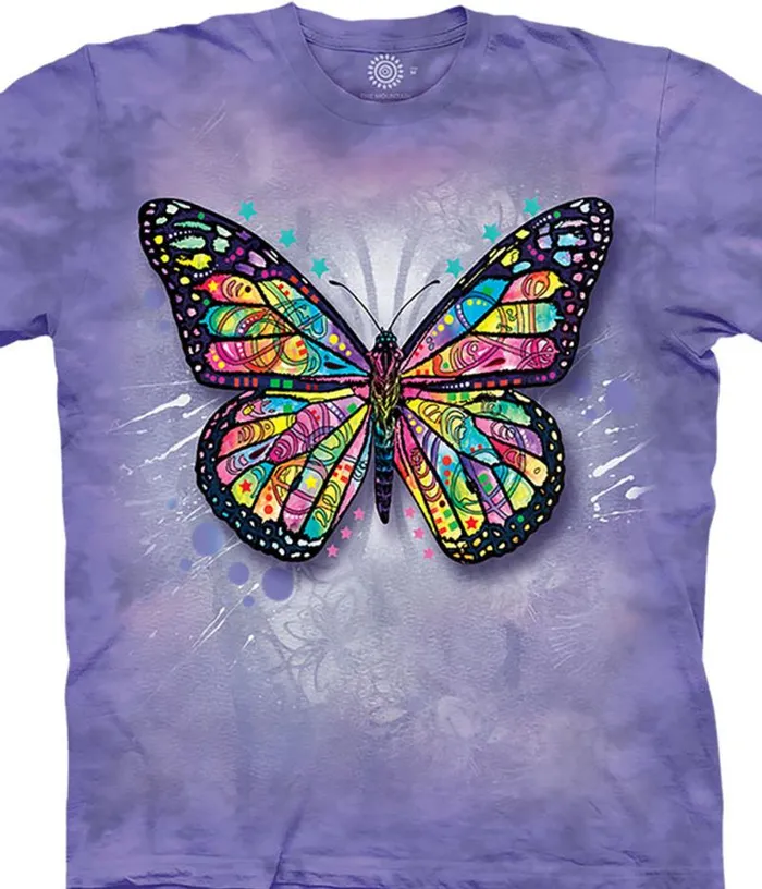 Liquid Blue TShirt Men Butterfly Classic Cotton TShirt