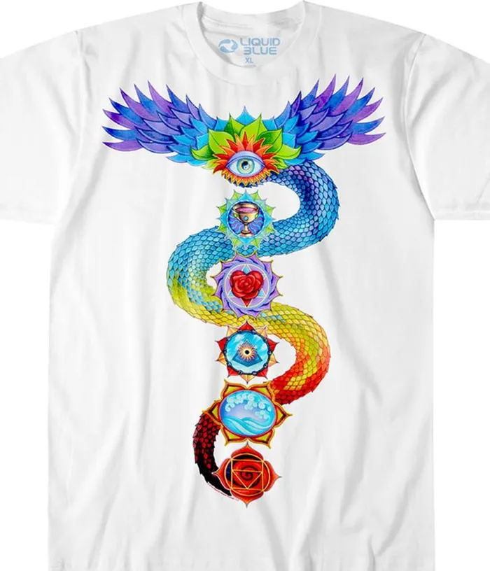 Liquid Blue TShirt Men Chakra White Athletic TShirt