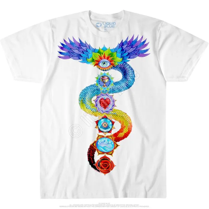 Liquid Blue TShirt Men Chakra White Athletic TShirt