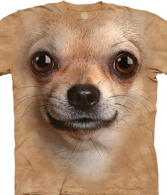 Liquid Blue TShirt Men Chihuahua Face Classic Cotton TShirt
