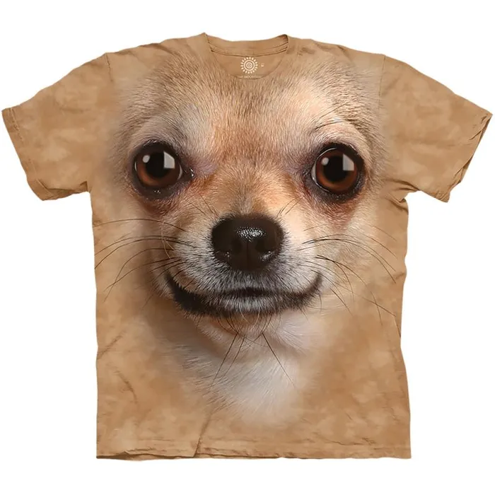 Liquid Blue TShirt Men Chihuahua Face Classic Cotton TShirt
