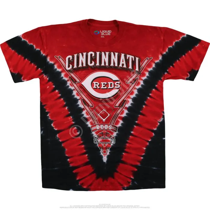 Liquid Blue TShirt Men Cincinnati Reds V TieDye TShirt
