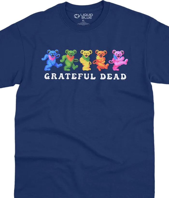 Liquid Blue TShirt Men Dancing Bears 30 Navy TShirt