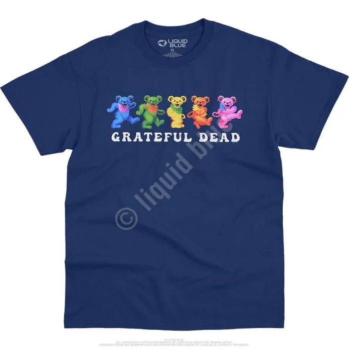 Liquid Blue TShirt Men Dancing Bears 30 Navy TShirt