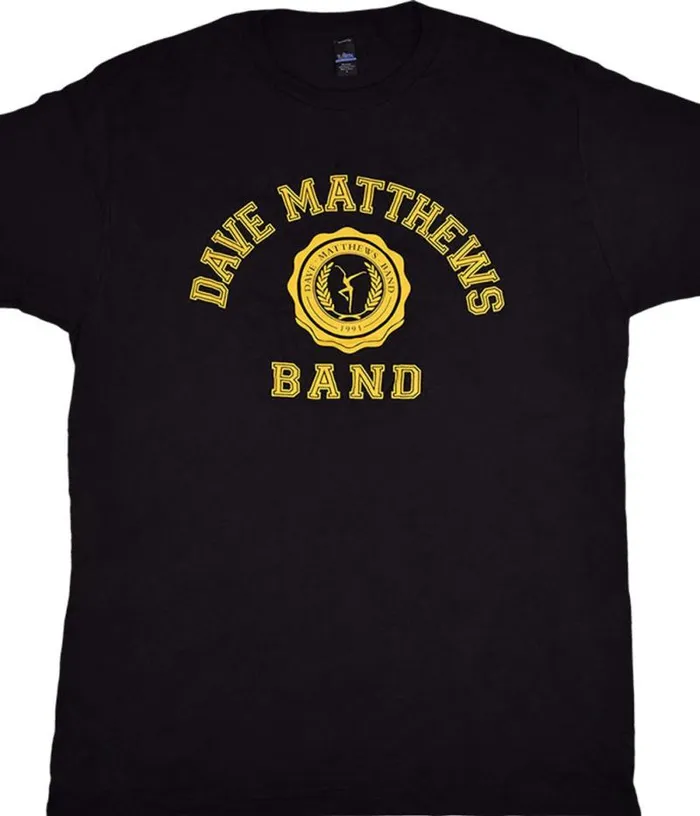 Liquid Blue TShirt Men Dave Matthews Band College Logo Black TShirt
