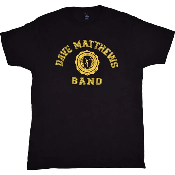 Liquid Blue TShirt Men Dave Matthews Band College Logo Black TShirt