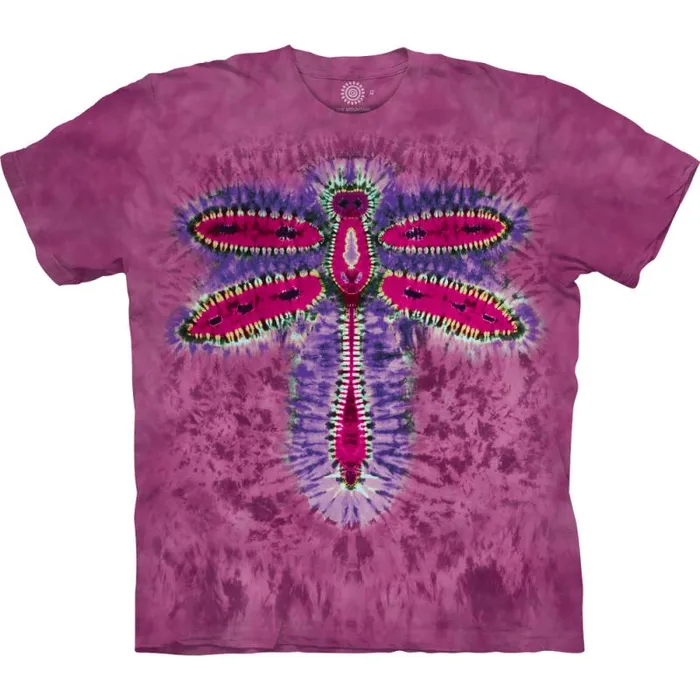 Liquid Blue TShirt Men Dragonfly TieDye Classic Cotton TShirt