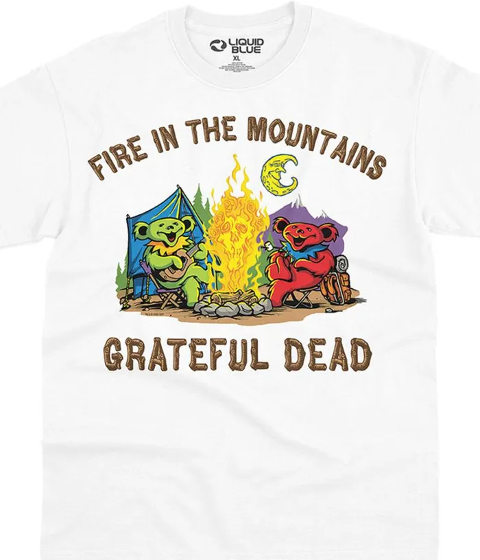 Liquid Blue TShirt Men Fire In The Mountain TShirt