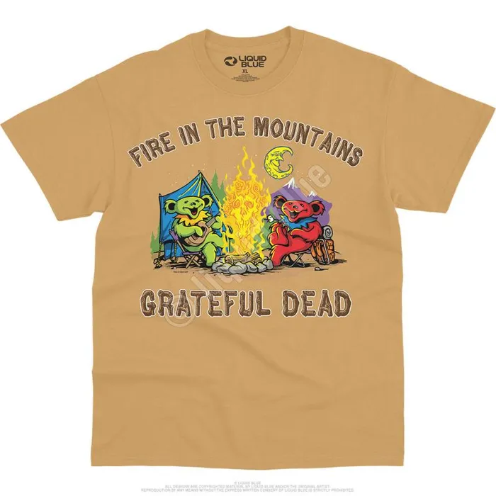 Liquid Blue TShirt Men Fire In The Mountain TShirt