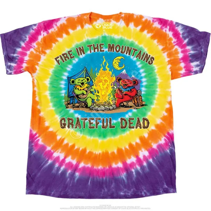 Liquid Blue TShirt Men Fire In The Mountain TShirt