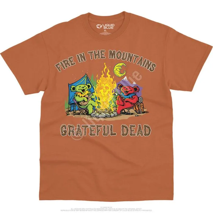 Liquid Blue TShirt Men Fire In The Mountain TShirt