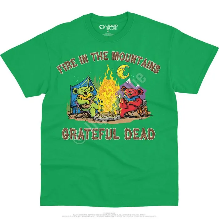 Liquid Blue TShirt Men Fire In The Mountain TShirt