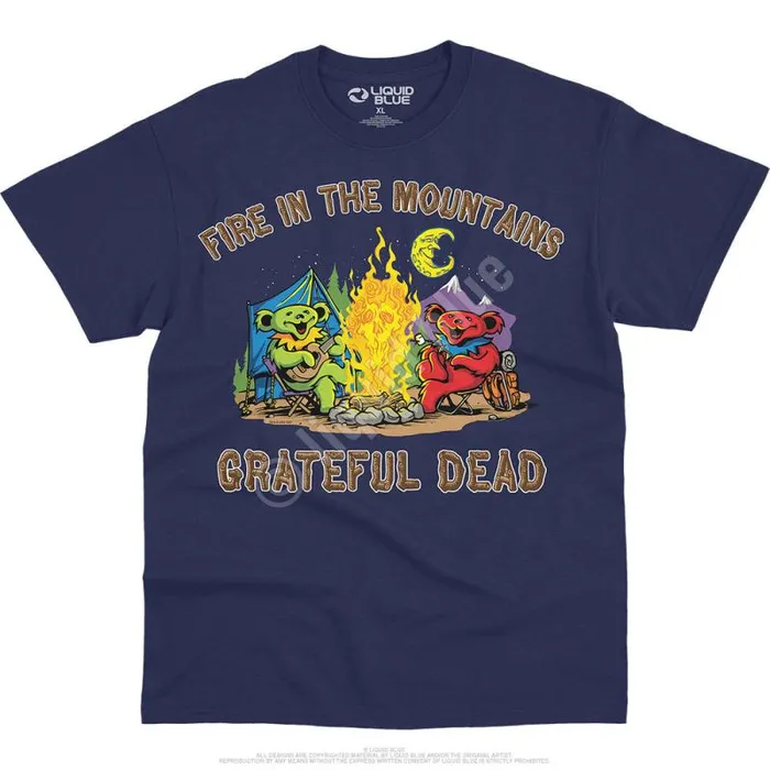 Liquid Blue TShirt Men Fire In The Mountain TShirt