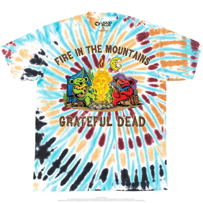 Liquid Blue TShirt Men Fire In The Mountain TShirt