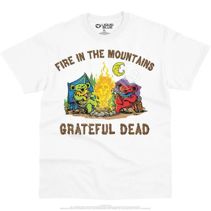 Liquid Blue TShirt Men Fire In The Mountain TShirt