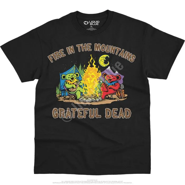 Liquid Blue TShirt Men Fire In The Mountain TShirt