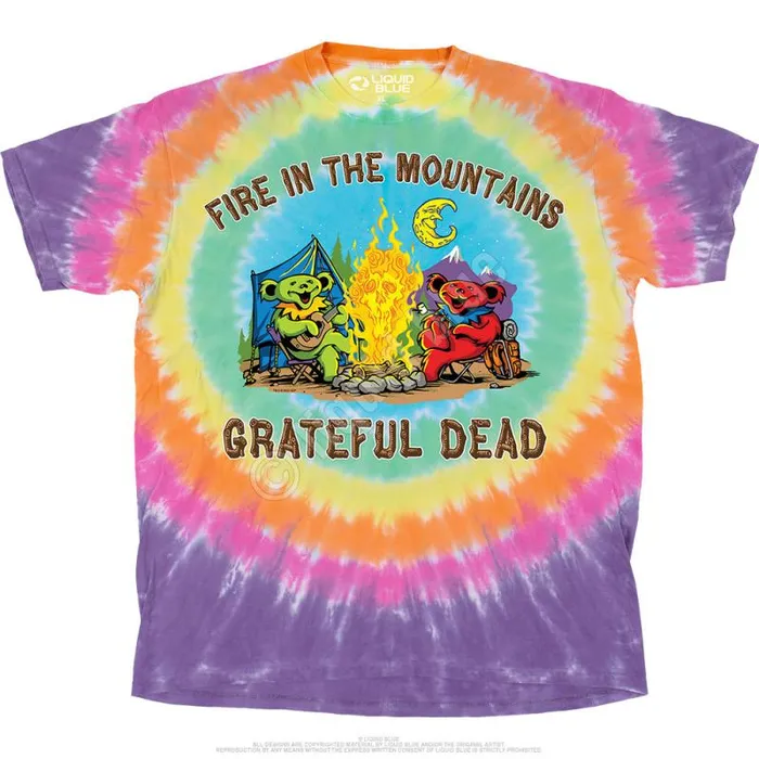Liquid Blue TShirt Men Fire In The Mountain TShirt