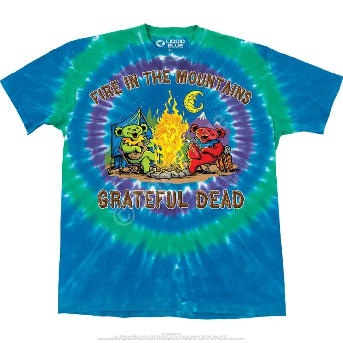 Liquid Blue TShirt Men Fire In The Mountain TShirt