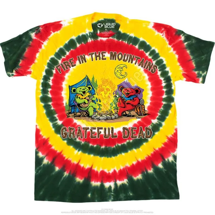 Liquid Blue TShirt Men Fire In The Mountain TShirt