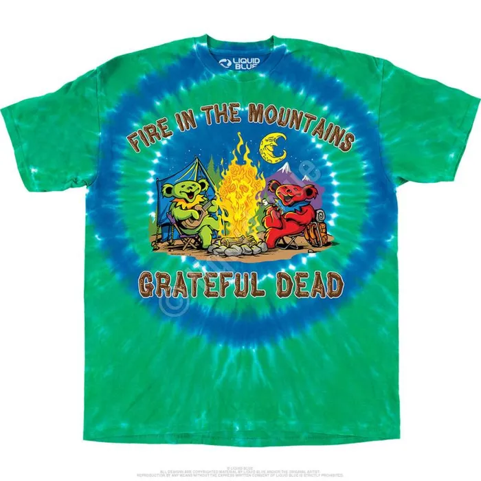 Liquid Blue TShirt Men Fire In The Mountain TShirt