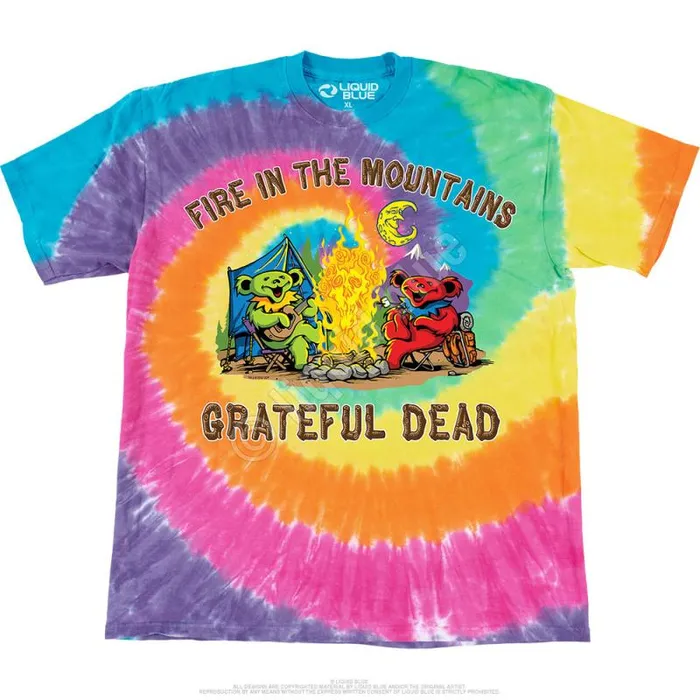 Liquid Blue TShirt Men Fire In The Mountain TShirt