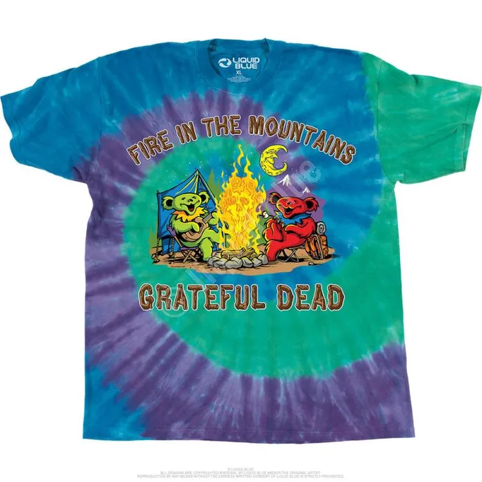 Liquid Blue TShirt Men Fire In The Mountain TShirt