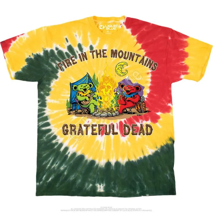 Liquid Blue TShirt Men Fire In The Mountain TShirt