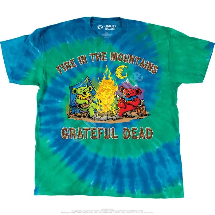 Liquid Blue TShirt Men Fire In The Mountain TShirt