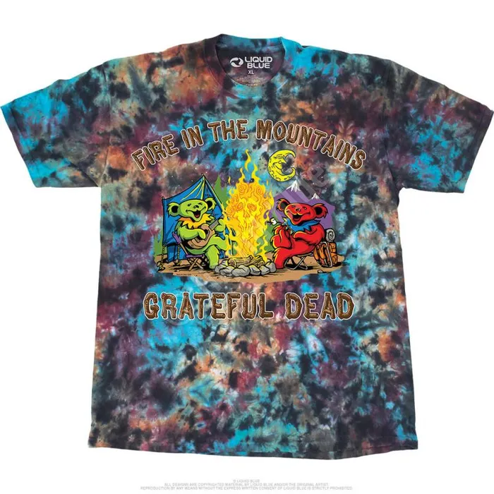 Liquid Blue TShirt Men Fire In The Mountain TShirt