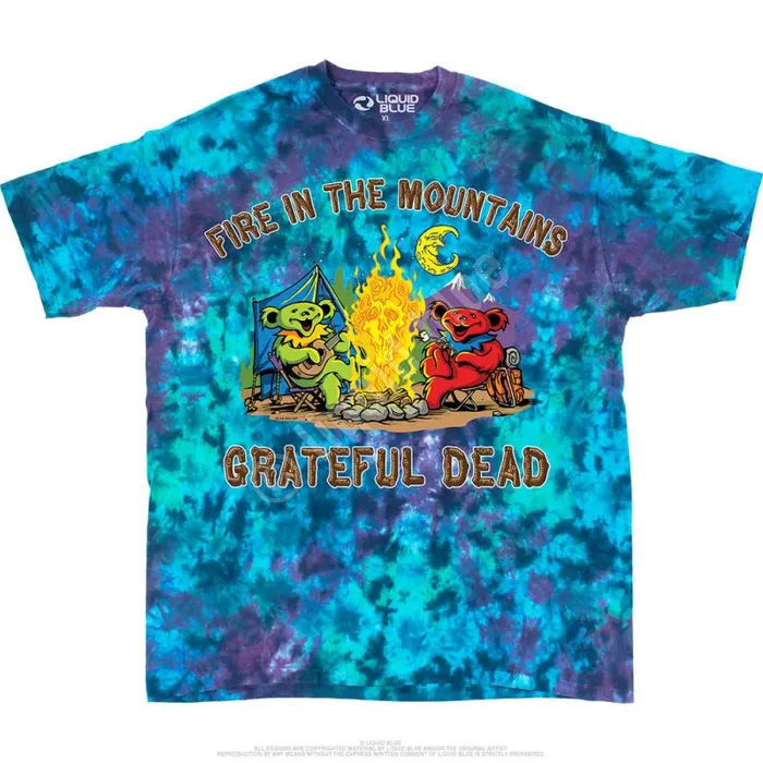 Liquid Blue TShirt Men Fire In The Mountain TShirt