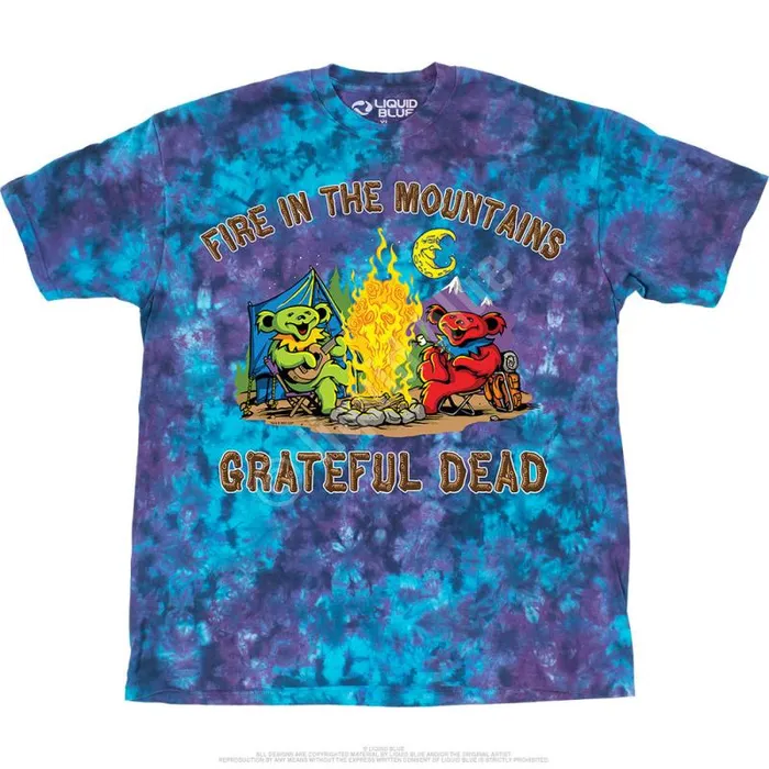 Liquid Blue TShirt Men Fire In The Mountain TShirt
