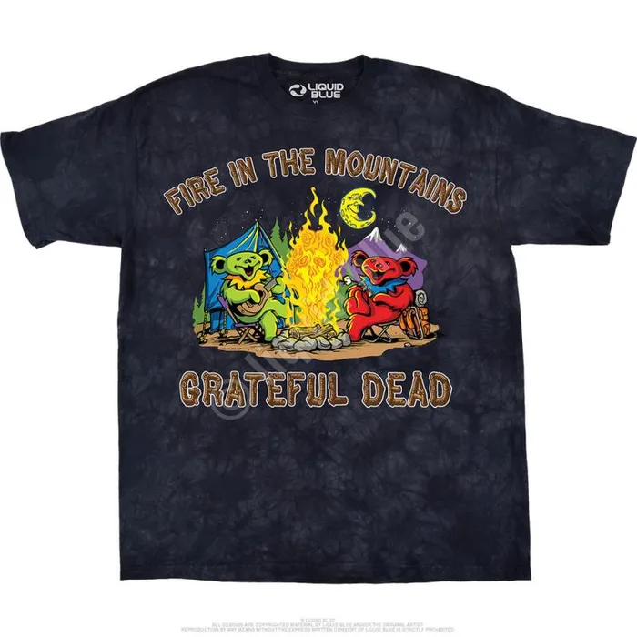 Liquid Blue TShirt Men Fire In The Mountain TShirt