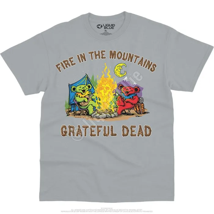 Liquid Blue TShirt Men Fire In The Mountain TShirt