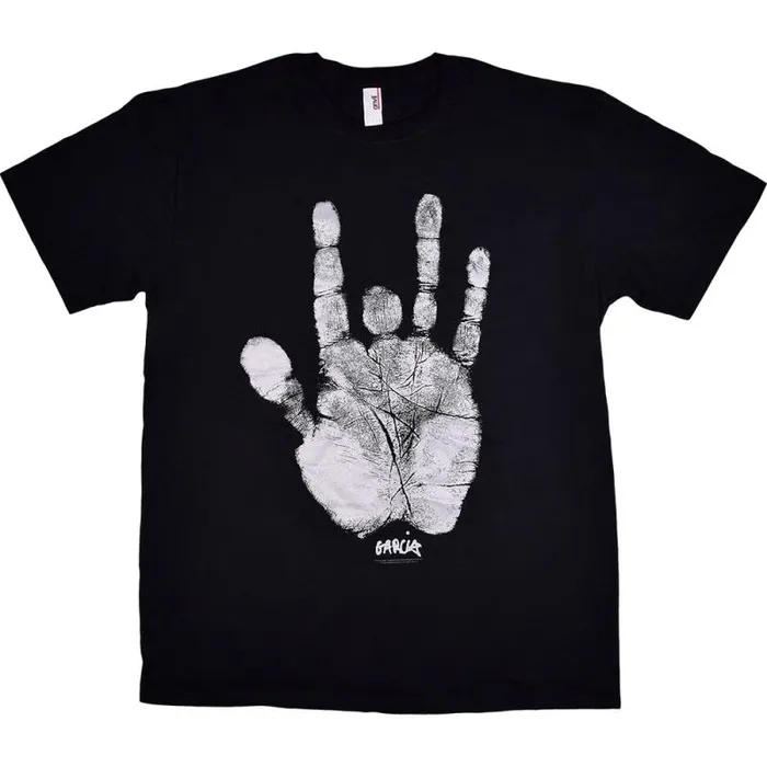 Liquid Blue TShirt Men Garcia Handprint Black TShirt
