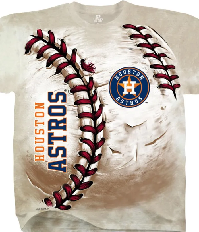 Liquid Blue TShirt Men Houston Astros Hardball TieDye TShirt
