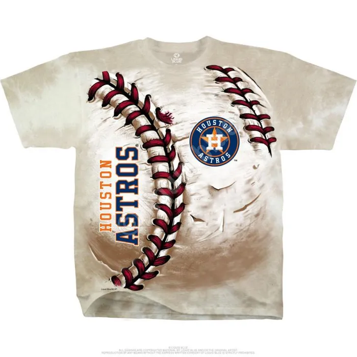 Liquid Blue TShirt Men Houston Astros Hardball TieDye TShirt