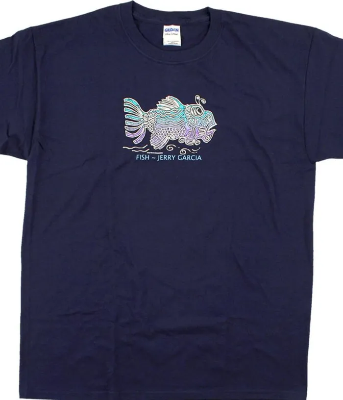 Liquid Blue TShirt Men Jerry Fish Navy TShirt