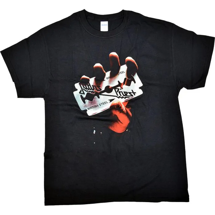 Liquid Blue TShirt Men Judas Priest British Steel Black TShirt