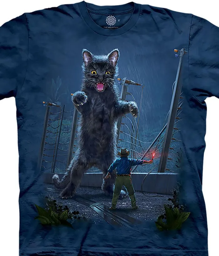 Liquid Blue TShirt Men Jurassic Kitten Classic Cotton TShirt